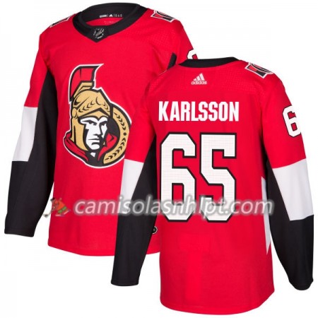 Camisola Ottawa Senators Erik Karlsson 65 Adidas 2017-2018 Vermelho Authentic - Homem